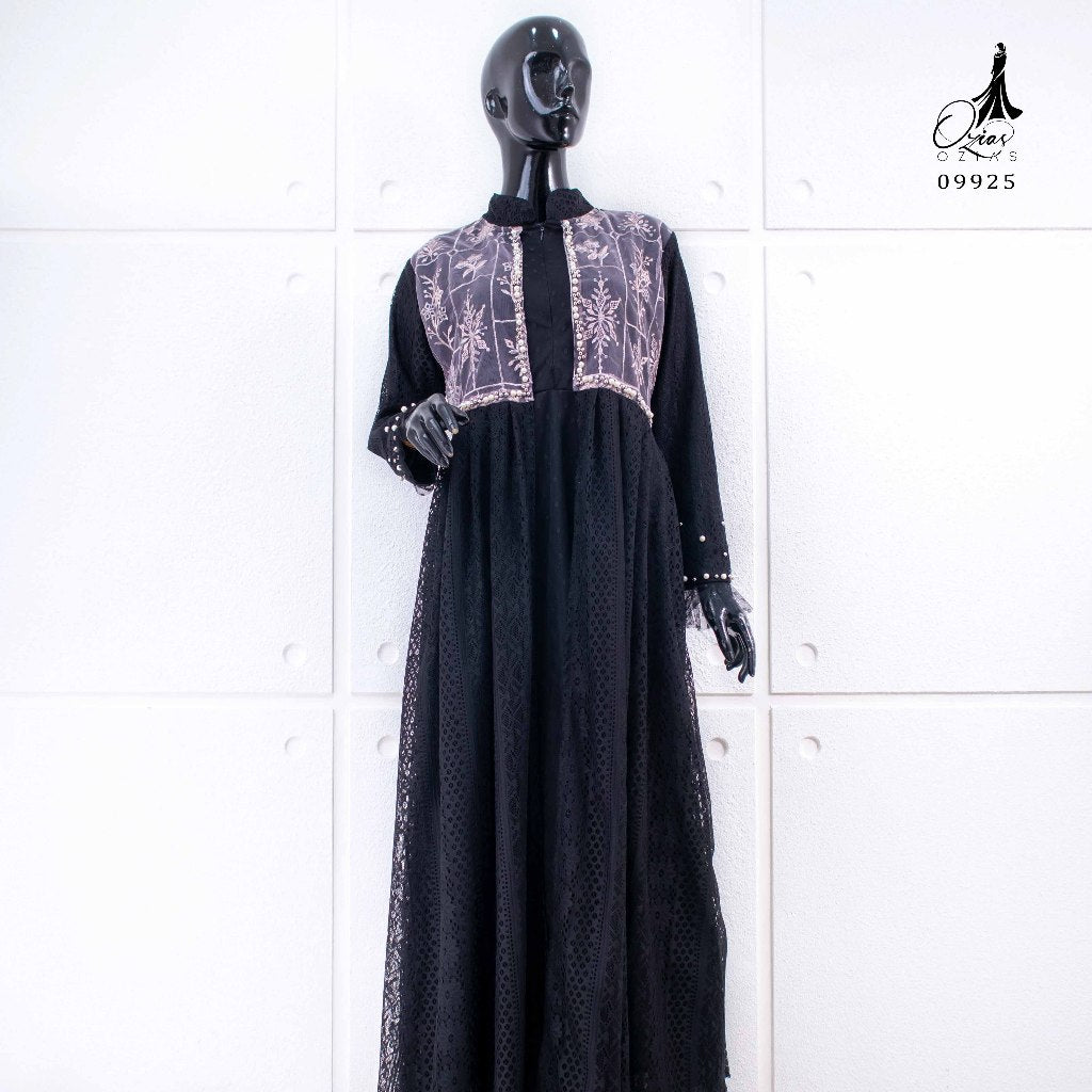 Ozias - Gamis Brokat Import 09925 Ld 105 I Gamis Kondangan Wanita I Gamis Cantik Wanita