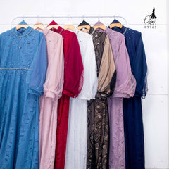 GAMIS OZIAS BROKAT FIORA 09963 LD 105 I Gamis Fashion Wanita I Gamis Kondangan Muslim Nyaman Panjang