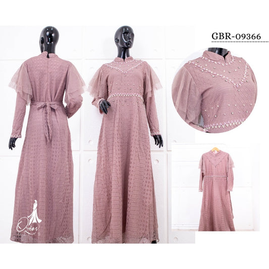 GAMIS OZIAS BROKAT PREMIUM 09366 LD 105 I Gamis Fashion Simpel I Gamis Lebaran Remaja Nyaman