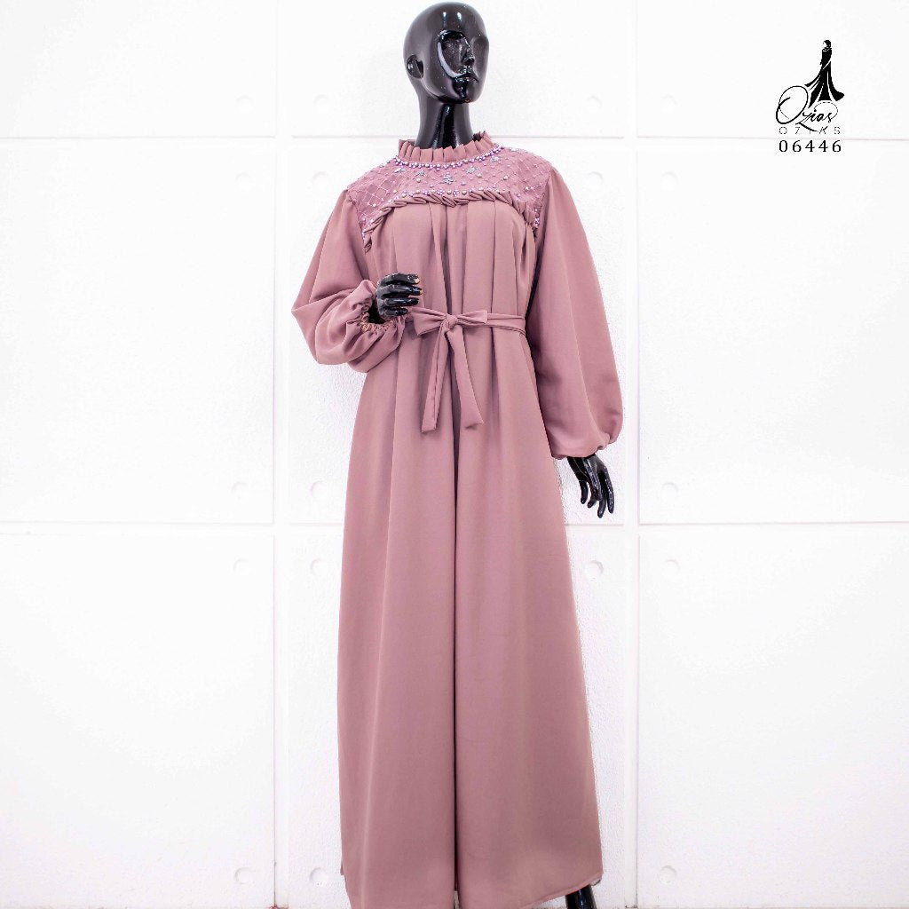 GAMIS OZIAS ZARACREPE PREMIUM 06446 LD 105 I Gamis Kondangan Muslimah I Gamis Wisuda Cantik Nyaman Panjang