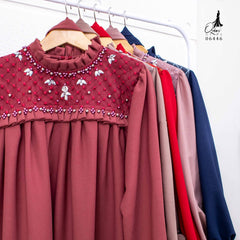 GAMIS OZIAS ZARACREPE PREMIUM 06446 LD 105 I Gamis Kondangan Muslimah I Gamis Wisuda Cantik Nyaman Panjang