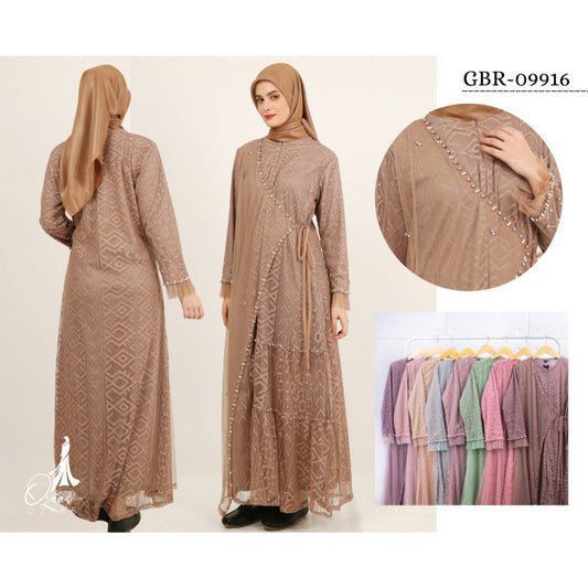 GAMIS OZIKO BROKAT IORA CEILO 09916 LD 105CM I Gamis Mewah Kondangan I Gamis Busui Friendly Muslim Nyaman