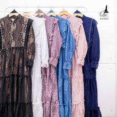 GAMIS OZIKO BROKAT IORA HARUKA 09983 LD 105 120 Gamis Busui Friendly I Gamis Kondangan Mewah Muslim Nyaman