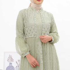 GAMIS OZIAS BROKAT BALIYA 09927 LD 105CM I Gamis Busui Friendly l Fashion Muslimah Panjang Santai