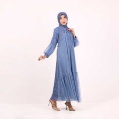 GAMIS OZIAS BROKAT FIMELA 09921 LD 105 & LD 120 I Gamis Mewah Pesta I Fashion Muslim Busui Friendly Fit Motif Nyaman Wanita Dress Panjang Santai Garis