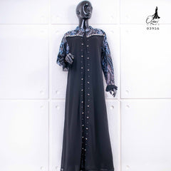 GAMIS OZIAS TILE BORDIR COMBI CERUTY 03956 LD 105CM I Gamis Abaya Muslimah I Fashion Muslimah Busui Friendly Nyaman