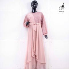 Ozias - Gamis Brokat Combi Ceruty 09818 Ld 105 I Gamis Muslimah Wanita I Gamis Kondangan Mewah