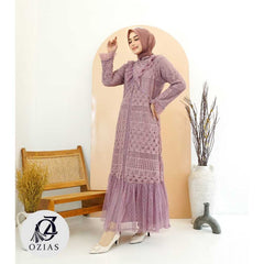 GAMIS OZIAS BROKAT BALIYA 09810 LD 105 I Gamis Pesta Kondangan I Gamis Wanita Muslimah Nyaman Santai
