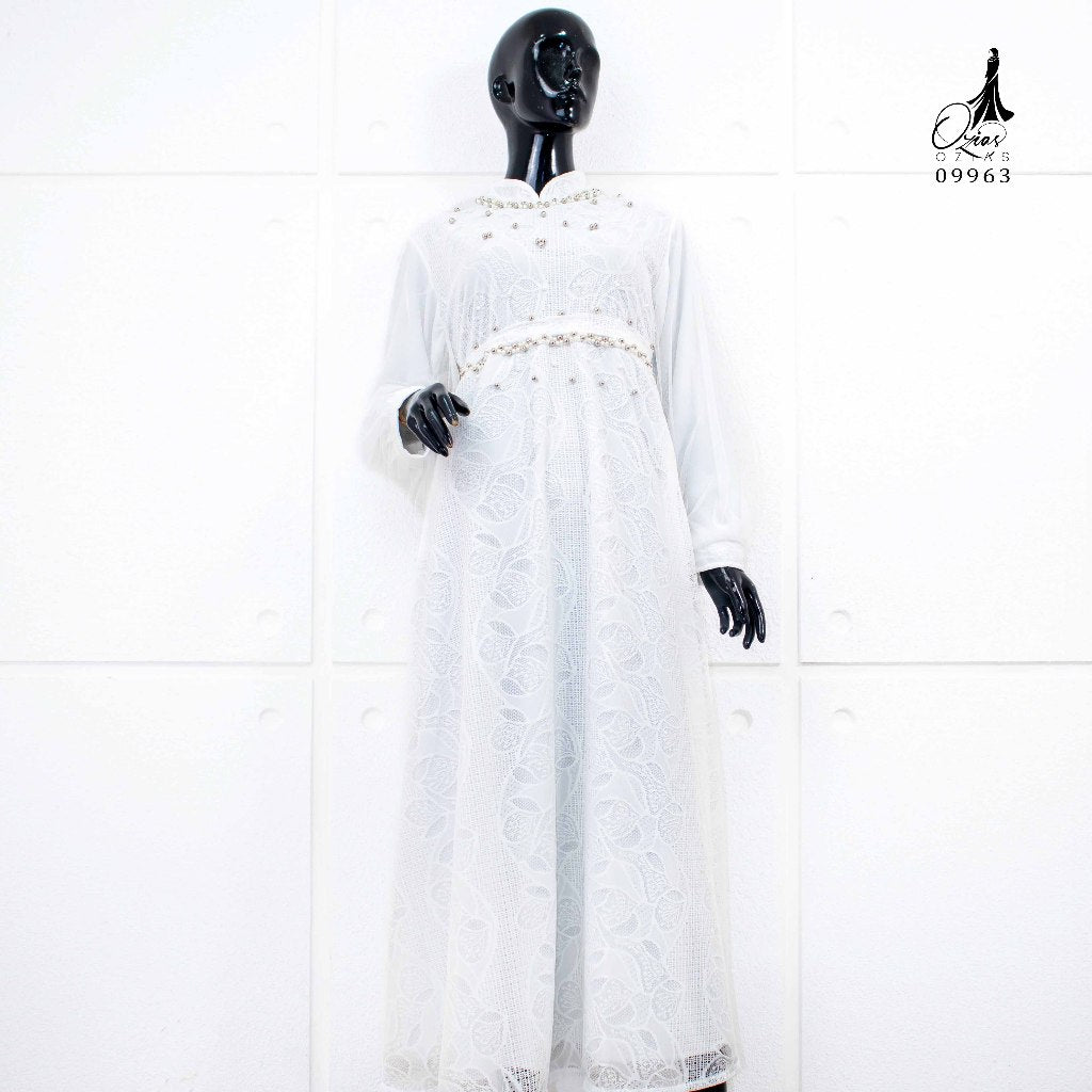 GAMIS OZIAS BROKAT FIORA 09963 LD 105 I Gamis Fashion Wanita I Gamis Kondangan Muslim Nyaman Panjang
