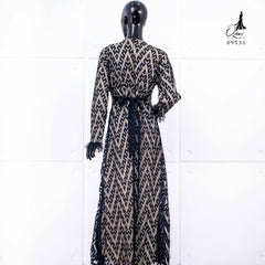 GAMIS OZIAS BROKAT ZIGZAG 09531 LD 105 I Gamis Lebaran Cantik I Gamis Wanita Kondangan Motif Muslim