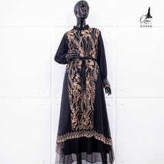GAMIS OZIAS TILE BORDIR PREMIUM 03990 LD 105 I Gamis Rompi Wanita I Gamis Wisuda Muslimah  Motif Nyaman