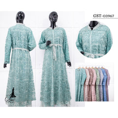GAMIS OZIAS TILE BORDIR CHANTILY 03967 LD 105 I Gamis Kondangan Muslimah I Gamis Wisuda Wanita Nyaman Panjang