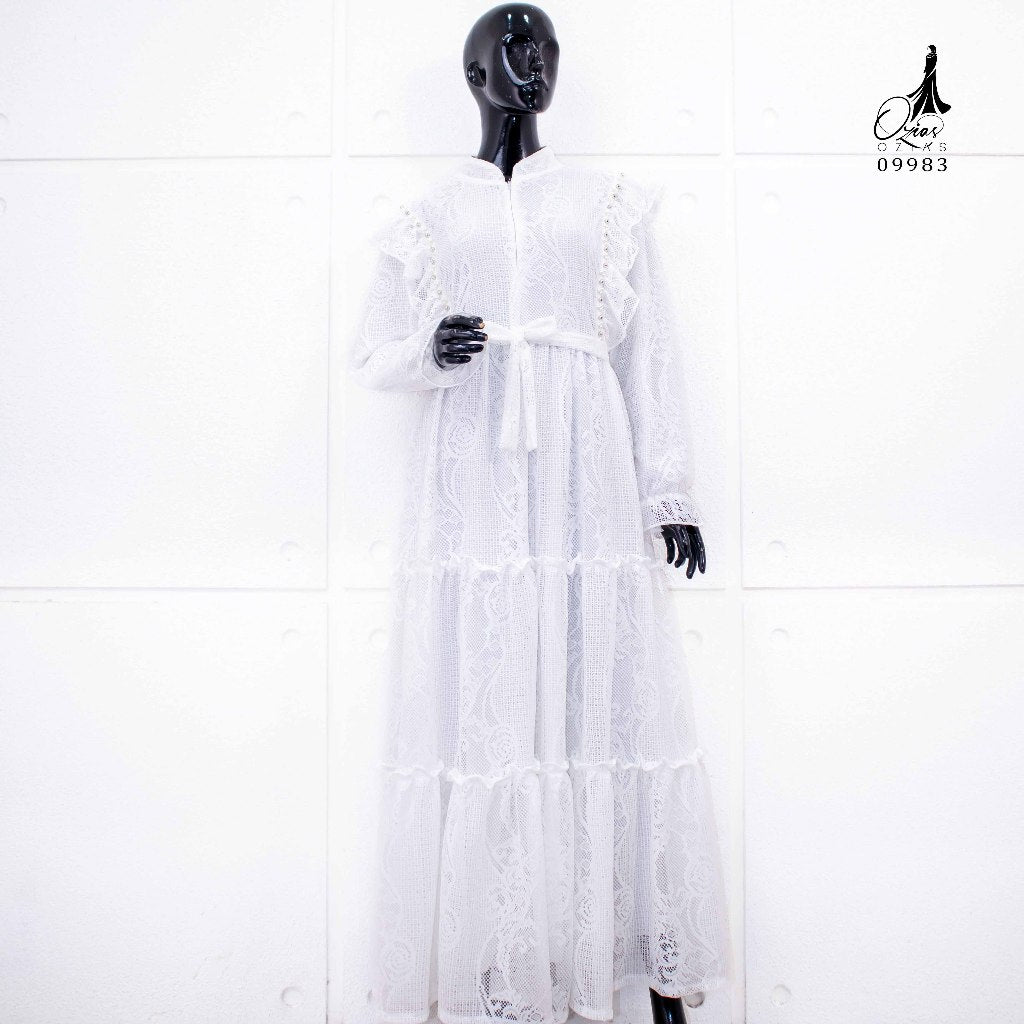 GAMIS OZIKO BROKAT IORA HARUKA 09983 LD 105 120 Gamis Busui Friendly I Gamis Kondangan Mewah Muslim Nyaman