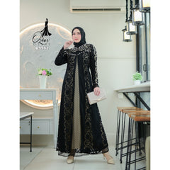 GAMIS OZIAS BROKAT JASMINE 09982 LD 105 I Gamis Kondangan Wanita I Gamis Remaja Wisuda Muslim Panjang