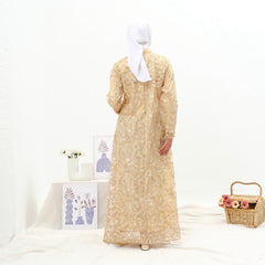 GAMIS OZIAS TILE BORDIR TWOTONE 03954 LD 105 I Gamis Pesta Mewah I Fashion Muslimah Dewasa Nyaman Fit