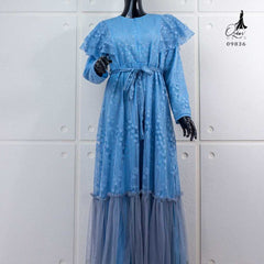 GAMIS OZIAS BROKAT GARDEN LACE 09836 LD 105CM I Gamis Simpel Wisuda I Gamis Lebaran Busui Friendly Muslim Nyaman