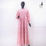 GAMIS OZIAS BROKAT LAURA 09545 LD 105 I Gamis Super Adem Simpel I Gamis Umroh Busui Friendly Nyaman Motif