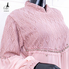 GAMIS OZIAS SIFON COMBI BROKAT ARGYLIE 09869 LD 105CM I Fashion Muslim Simpel Nyaman Panjang