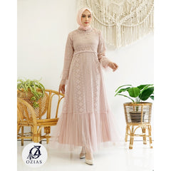 GAMIS OZIAS BROKAT IMPORT 09618 LD 105 I Gamis Fashion Simpel I Gamis Remaja Mewah