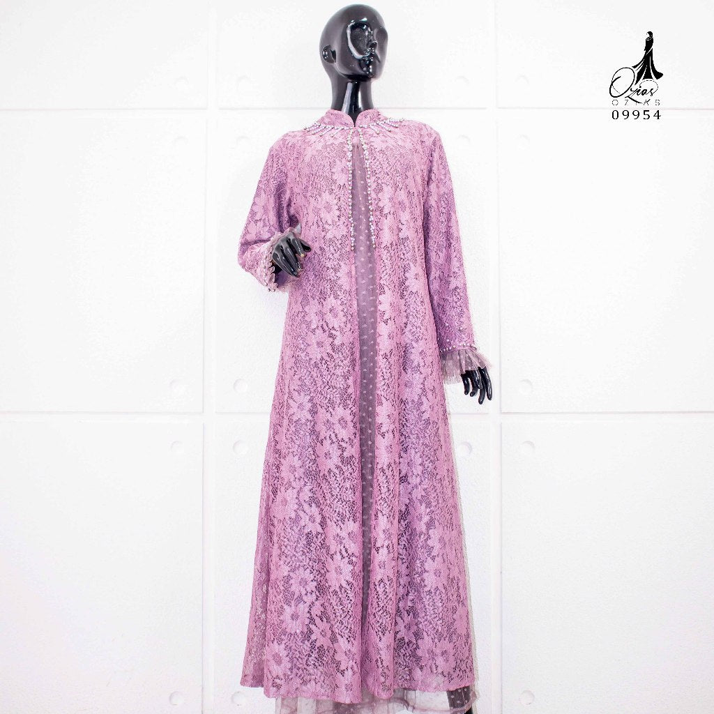 GAMIS OZIAS BROKAT GLITER 09954 LD 105 I Gamis Fashion Muslimah I Gamis Lebaran Motif Nyaman