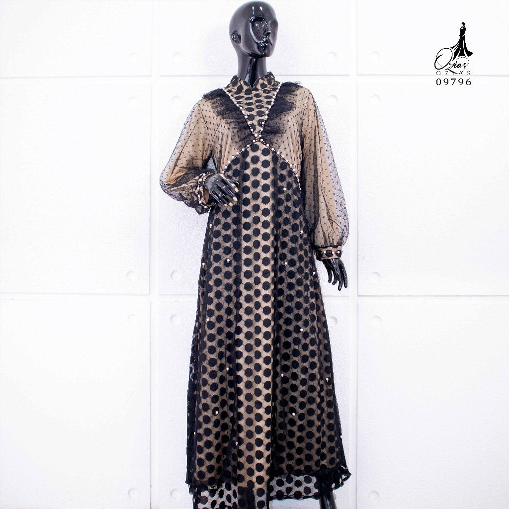 GAMIS OZIAS BROKAT TILE 09796 LD 105 I Gamis Fashion Muslimah I Abaya Lebaran Nyaman Panjang