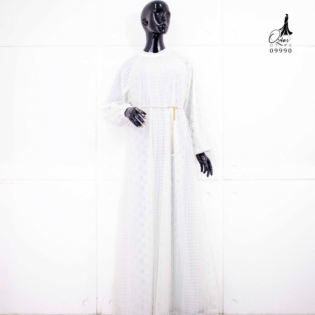 GAMIS OZIAS BROKAT BALIYA 09990 LD 105 I Gamis Kondangan Muslimah I Gamis Wisuda Cantik I Gamis Belt Mutiara Nyaman Panjang