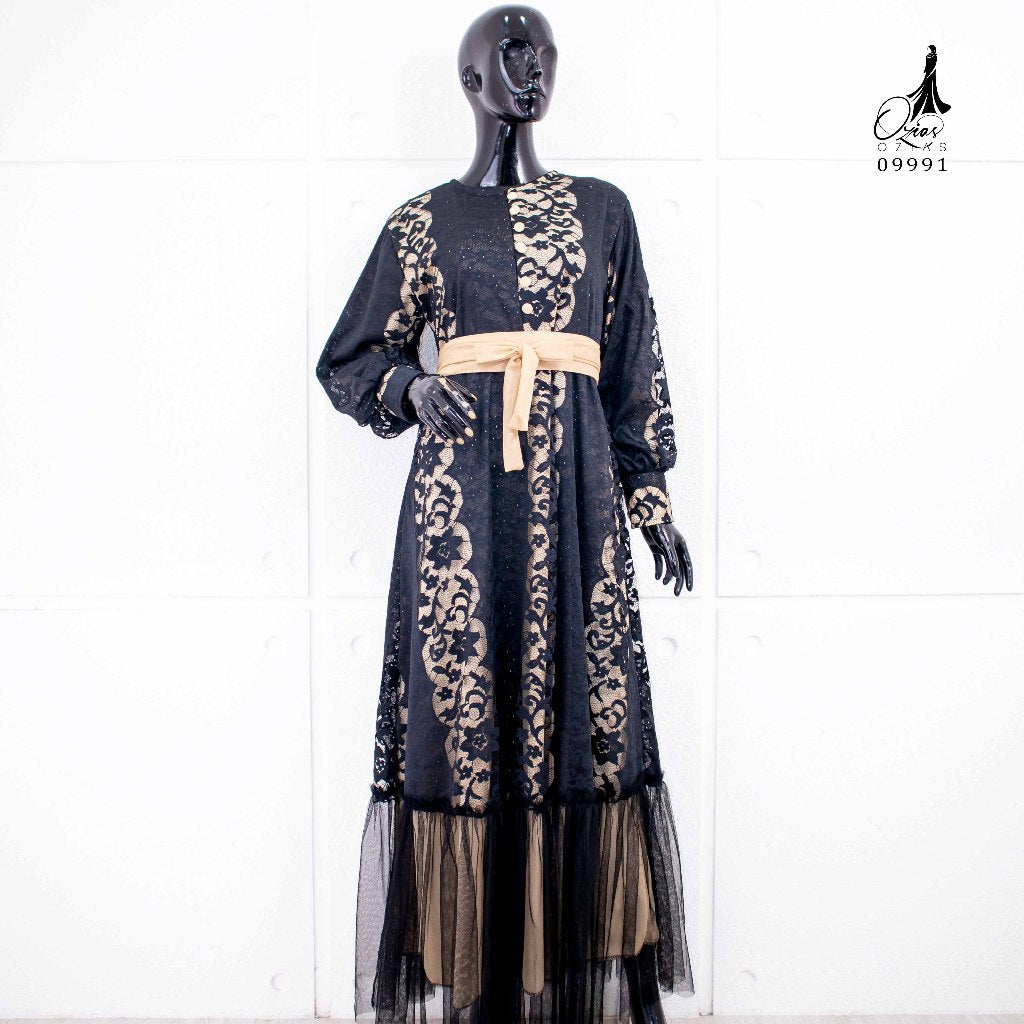 GAMIS OZIAS BROKAT JASMINE 09991 LD 105 120 I Gamis Kondangan Pesta I Gamis Wisuda Remaja Muslim Nyaman 2XL