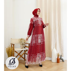 GAMIS OZIAS TILE 09429 I Fashion Remaja kondangan I Gamis Dewasa Panjang
