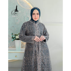GAMIS OZIAS TILE ROMPI 07013 LD 105 I Gamis Kondangan Cantik I Gamis Fashion Lamaran Nyaman Panjang