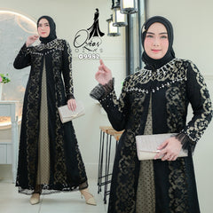 GAMIS OZIAS BROKAT JASMINE 09982 LD 105 I Gamis Kondangan Wanita I Gamis Remaja Wisuda Muslim Panjang