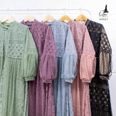 GAMIS OZIAS BROKAT BALIYA 09927 LD 105CM I Gamis Busui Friendly l Fashion Muslimah Panjang Santai