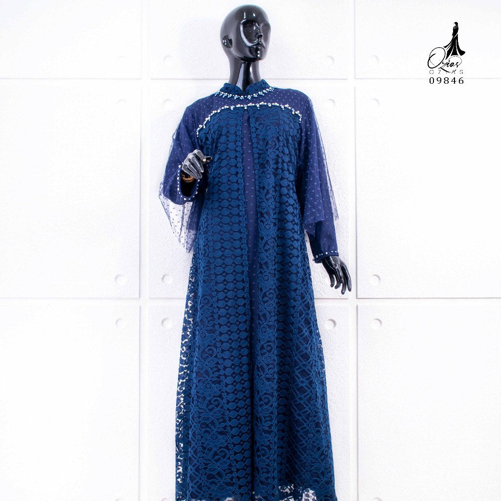 GAMIS OZIAS BROKAT FIMELA 09846 LD 105CM I Gamis Wisuda Muslimah I Dress Home Panjang Santai Nyaman Wanita