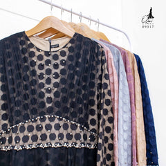 GAMIS OZIAS BROKAT POLKA 09317 LD 105 I Gamis Kondangan Premium I Fashion Muslimah Dress