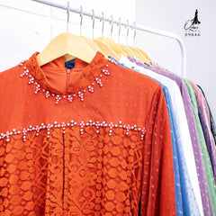 GAMIS OZIAS BROKAT FIMELA 09846 LD 105CM I Gamis Wisuda Muslimah I Dress Home Panjang Santai Nyaman Wanita
