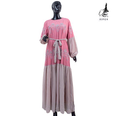 GAMIS OZIAS CERUTY BORDIR 03924 LD 105 I Gamis Simpel Pesta I Gamis Wanita Muslimah Nyaman Panjang