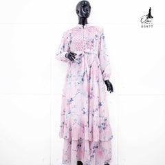 GAMIS OZIAS CERUTY SAKURA 03977 LD 105 I Gamis Kondangan Mewah I Busui Friendly Motif Muslim