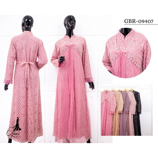 GAMIS OZIAS BROKAT KAGURA 09407 LD 105 I Gamis Kondangan Simpel I Gamis Pesta Dewasa