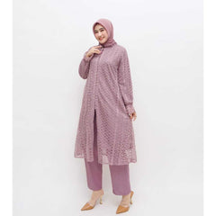 TUNIK OZIAS BROKAT ARABELLA 09881 LD 105CM I Oneset Fashion Muslimah I Tunic Celana Hijab l Busui Friendly Nyaman Wanita