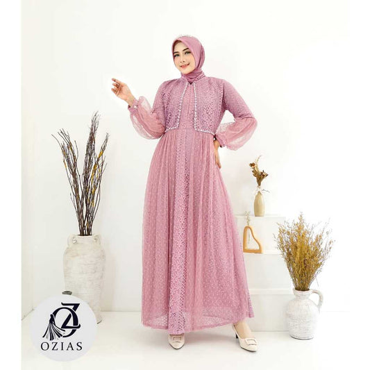 GAMIS OZIAS BROKAT PREMIUM 09798 LD 105 I Gamis Fashion Muslimah I Gamis Busui Friendly Nyaman Panjang