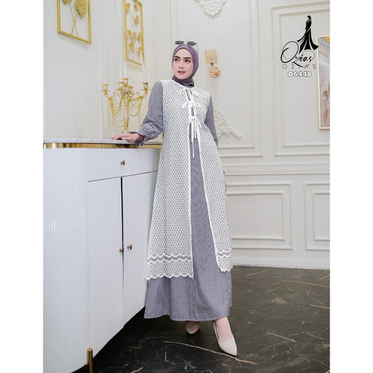 GAMIS OZIAS OXFORD SALUR 06448 LD 105 I Gamis Kondangan Simpel I Gamis Casual Wisuda
