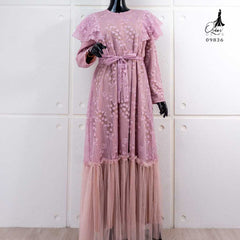 GAMIS OZIAS BROKAT GARDEN LACE 09836 LD 105CM I Gamis Simpel Wisuda I Gamis Lebaran Busui Friendly Muslim Nyaman