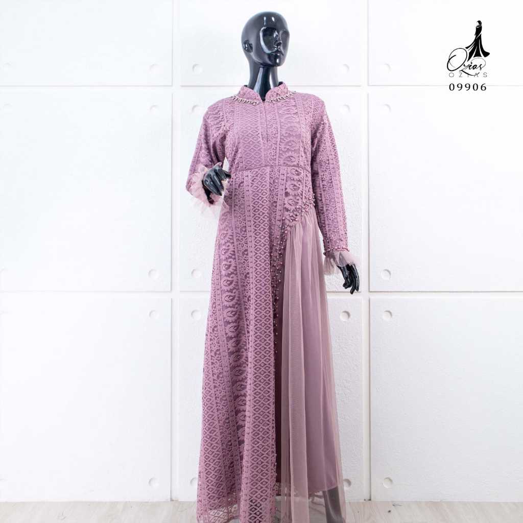 GAMIS OZIAS BROKAT KAGURA PREMIUM 09906 LD 105 I Gamis Muslimah Busui Friendly I Gamis Pesta Cantik Nyaman Panjang