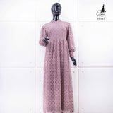 GAMIS OZIAS BROKAT LAURA 09545 LD 105 I Gamis Super Adem Simpel I Gamis Umroh Busui Friendly Nyaman Motif