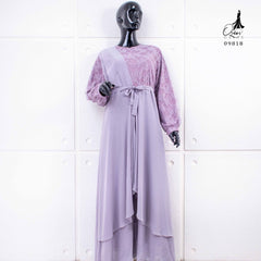 Ozias - Gamis Brokat Combi Ceruty 09818 Ld 105 I Gamis Muslimah Wanita I Gamis Kondangan Mewah