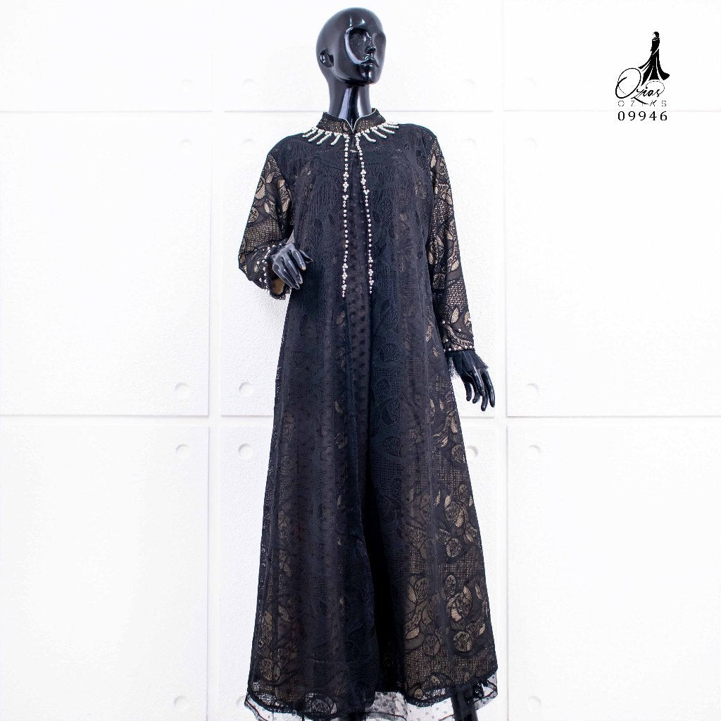 GAMIS OZIAS BROKAT 09946 LD 105 I Gamis Kondangan Fashion I Gamis Kondangan Busui Nyaman 2XL