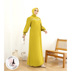 GAMIS OZIKO SIFON CERUTY POLOS 06429 LD 105 I Gamis Super Simpel I Fashion Muslimah Wanita Panjang Nyaman Santaic