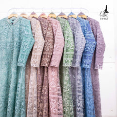 GAMIS OZIAS TILE BORDIR CHANTILY 03967 LD 105 I Gamis Kondangan Muslimah I Gamis Wisuda Wanita Nyaman Panjang