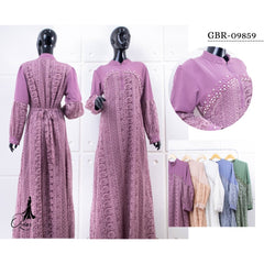 GAMIS OZIAS BROKAT KAGURA 09859 LD 105CM I Gamis Remaja Ngaji I Gamis Busui Friendly Muslim Panjang