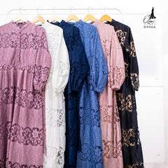GAMIS OZIAS BROKAT JASMINE 09966 LD 105 I Gamis Cantik Wanita I Gamis Santai