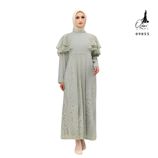 GAMIS OZIAS BROKAT KAGURA 09855 LD 105 I Gamis Kondangan Wanita I Gamis Fashion Casual